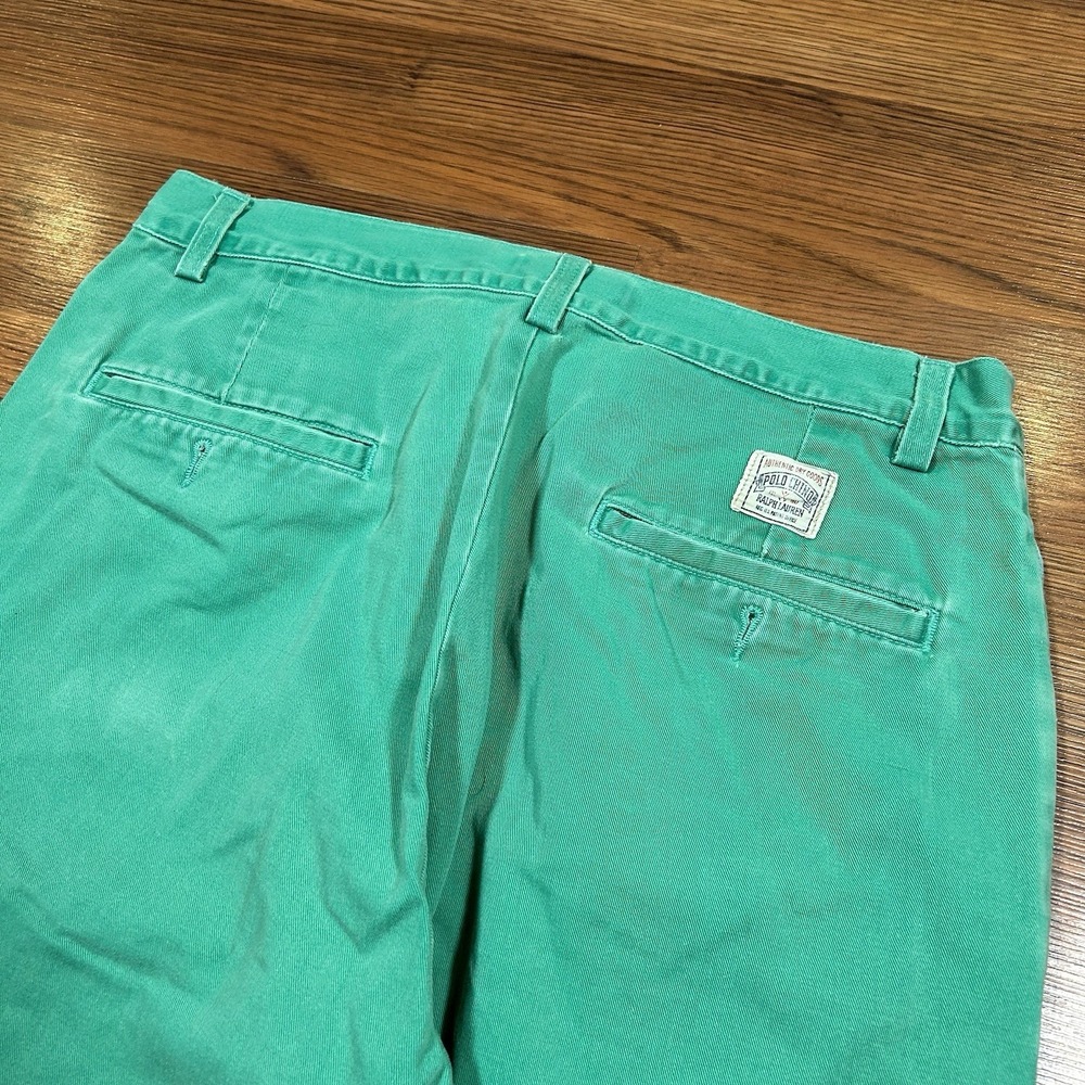Vintage Polo Ralph Lauren Classic Chino Pants 30x32 Aqua Seafoam Green Stained - Picture 10 of 13